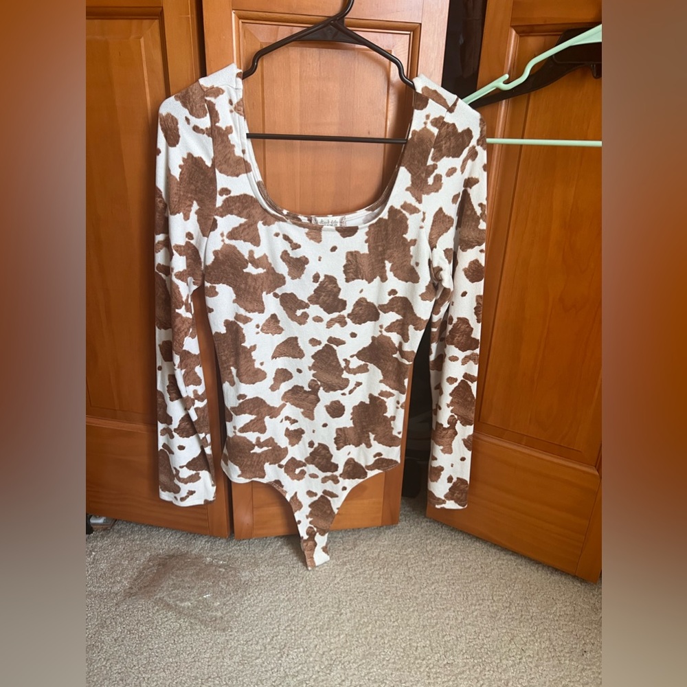 Cow print bodysuit